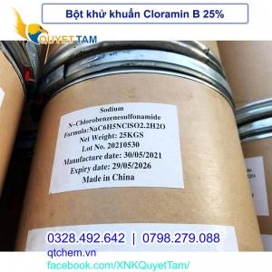 Bột khử khuẩn Chloramin B 25% Trung Quốc